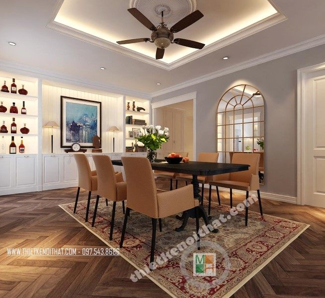 Thiết kế nội thất phòng ăn chung cư đẹp Mulberry Lane 